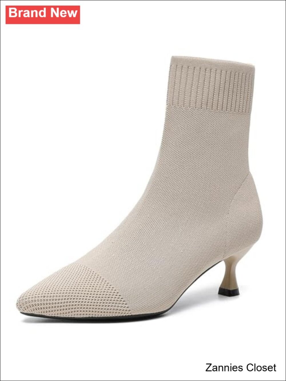 ✨Women's Stiletto Sock Ankle Boots Pointed Toe Elastic Knit 2.17 In High Heel